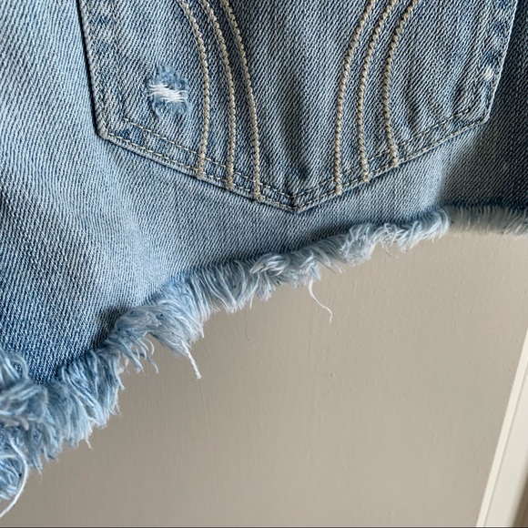 Hollister Distressed Bleach Shorts, Fringe Hem, 27 - Picture 5 of 9